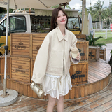 196现货米白短外套女7031M新款P170控265，女装短外套，昱喆服饰