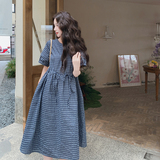 现货格子短袖连衣裙夏季2C512-7063-P140-控215，女装连衣裙，昱喆服饰