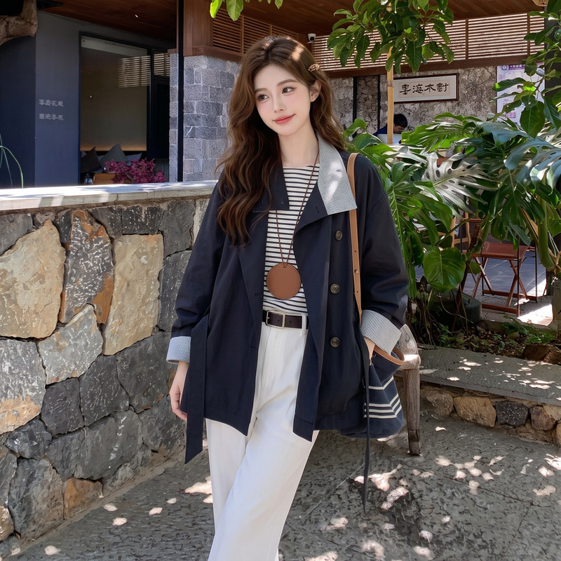现货短外套女格子拼接2C512-7038-P170-K278,女装短外套,昱喆服饰