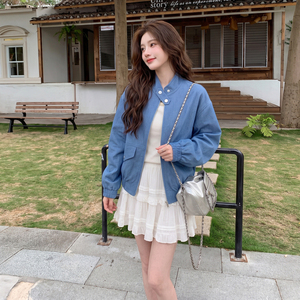 现货 仿牛仔短外套女 2C512-7012-P165-K258,女装短外套,昱喆服饰