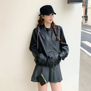 现货2C512春皮衣外套女957H新款P145控218,vero moda春夏服装搭配图片