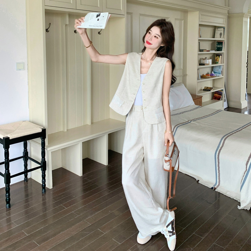 现货马甲时尚套装夏2C512-7062-P170-控265，女装套装/套裙，昱喆服饰