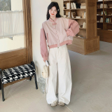 撞色拼接棒球服薄外套女秋2025新款超火减龄韩系休闲甜酷短款夹克，女装短外套，昱喆服饰
