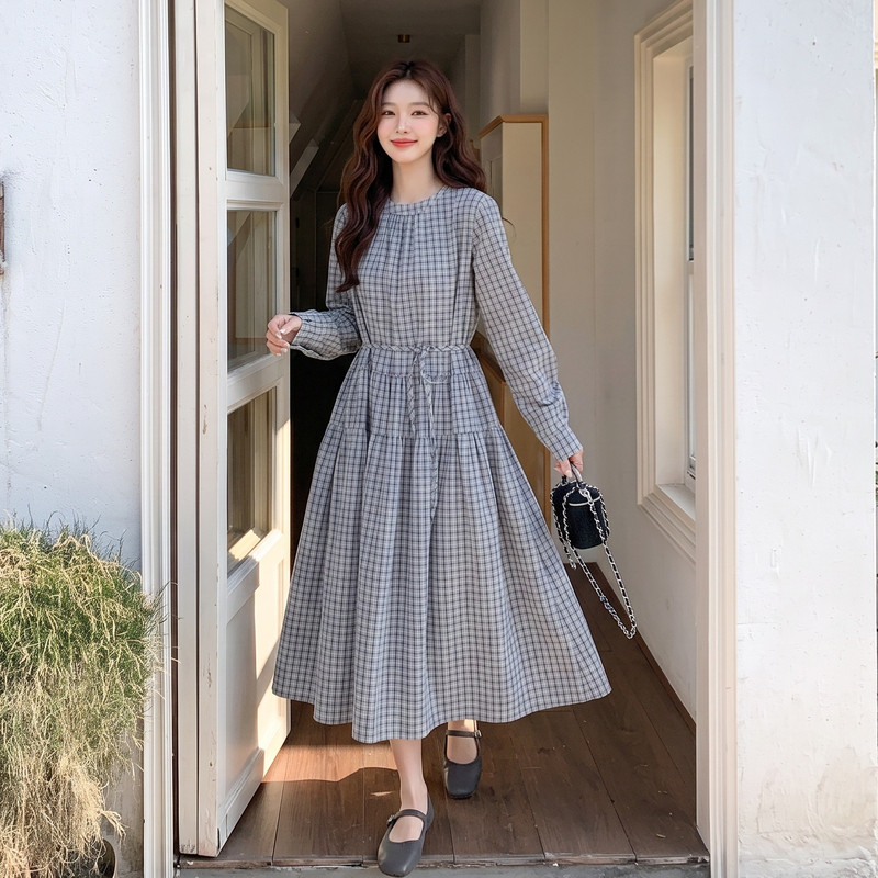 现货格子连衣裙女裙子2C512-7030-P150-K235,女装连衣裙,昱喆服饰