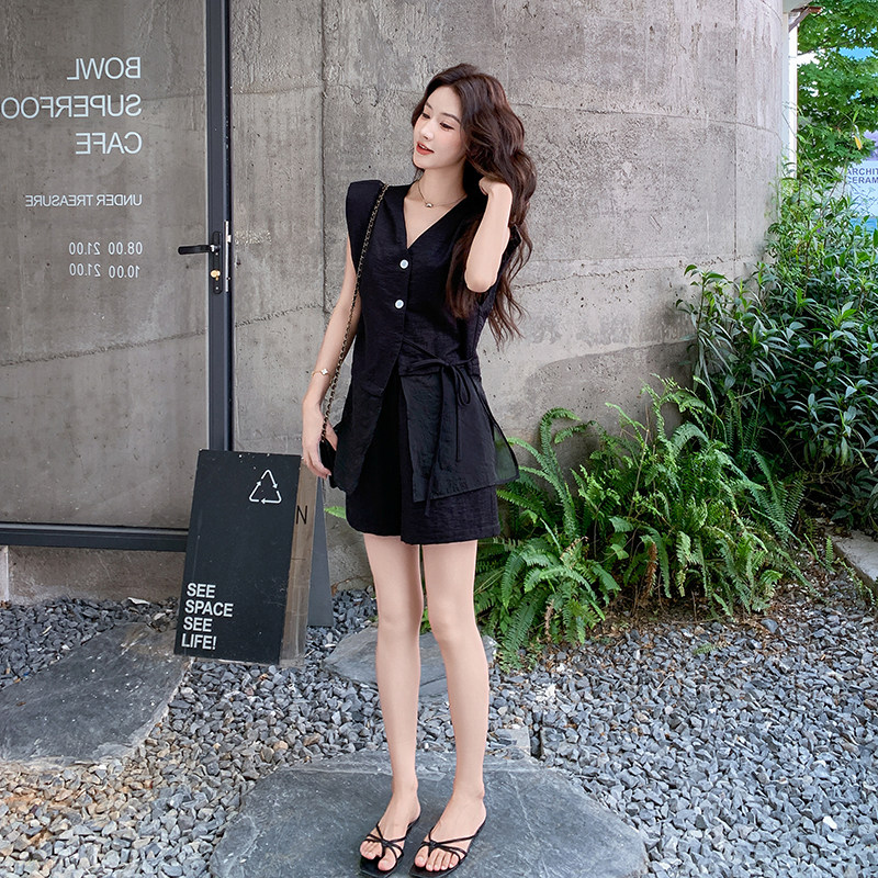 时尚套装黑色两件套2C512-7220-P145-控248,女装套装/套裙,昱喆服饰
