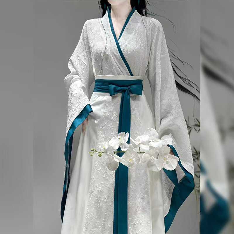战国风提花齐腰交领破裙秀琼阁