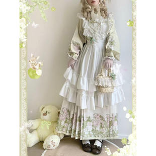 明制汉服马面裙洛丽塔春夏款 汉洋折衷交领琵琶袖 诺 秀琼阁原创