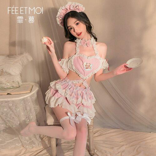 萌Q女仆爱心连身露臀裙情趣内衣性感角色扮演制服