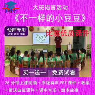 幼儿园教师比赛课大班语言《不一样的小豆豆》优质课希沃PPT课件