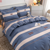 全棉简约四件套斜纹床单磨毛被套纯棉加厚学生宿舍床上用品被罩
