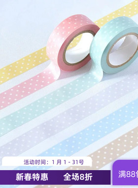 现货 日本Papier Platz 2025基础款 水玉波点圆点 和纸胶带 手账