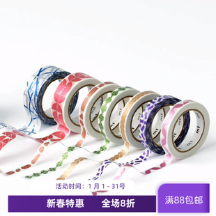 现货 MT和纸胶带 1P高亮度随机线 粉橙黑白蓝绿 纯色高辉度哑光