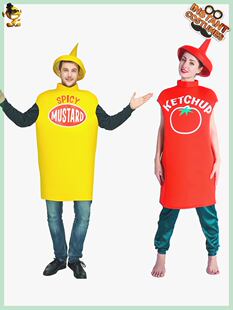 成人男女情侣万圣节番茄酱cosplay服装舞台装演出服化妆舞会恶搞