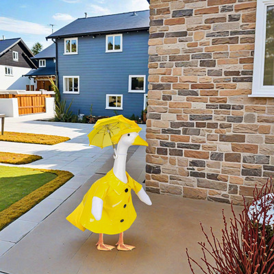Fox Valley Traders雨衣鹅装 Goose Outfit 适合23“门廊鹅雕像