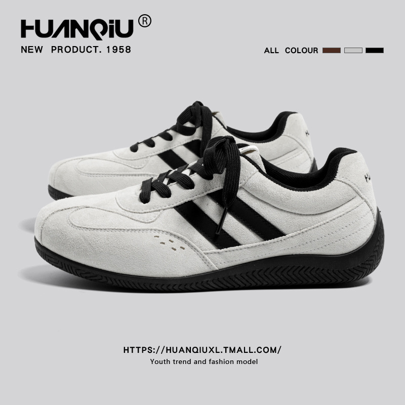 环球赛车鞋男2025新款秋季德训鞋平底休闲运动板鞋内增高鞋子男鞋