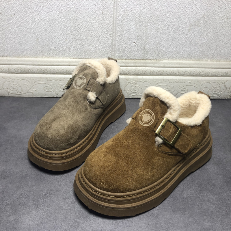 撤柜断码处理女鞋2025新款时尚加绒保暖全包跟毛绒一脚蹬勃肯鞋女