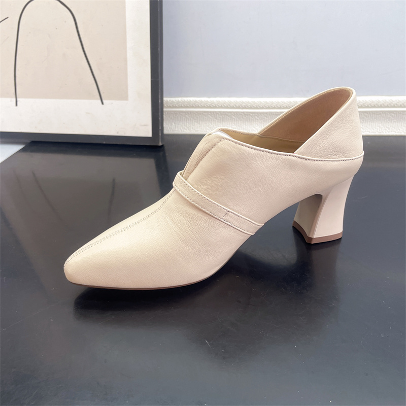 撤柜断码女处理女鞋2025新款韩版尖头深口粗跟高跟百搭舒适工作鞋