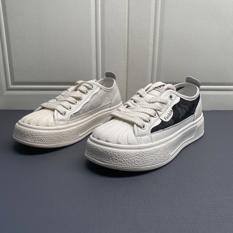 撤柜断码处理女鞋2025新款夏季网面休闲舒适运系带动小白鞋女单鞋