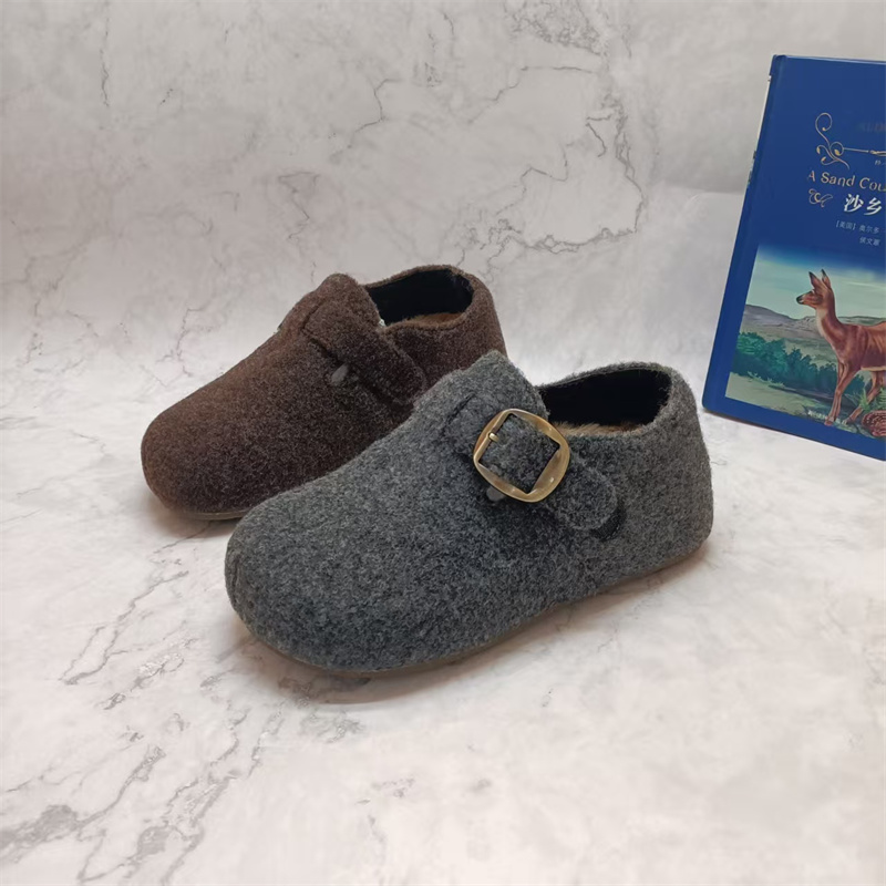 撤柜处理断码女鞋2025冬季新款时尚懒人一脚蹬加绒保暖毛毛勃肯鞋