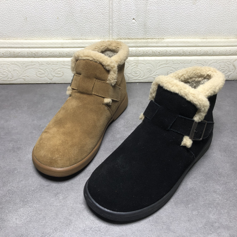 撤柜断码处理女靴2025冬季款时尚毛绒勃肯鞋加绒保暖搭扣舒适棉鞋