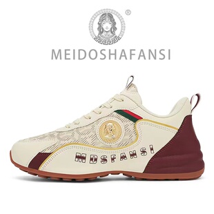 美杜沙梵斯男鞋秋季新款网面透气时尚潮流休闲运动鞋情侣旅游鞋子