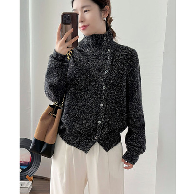 2025秋冬新款扣子羊毛针织衫开衫