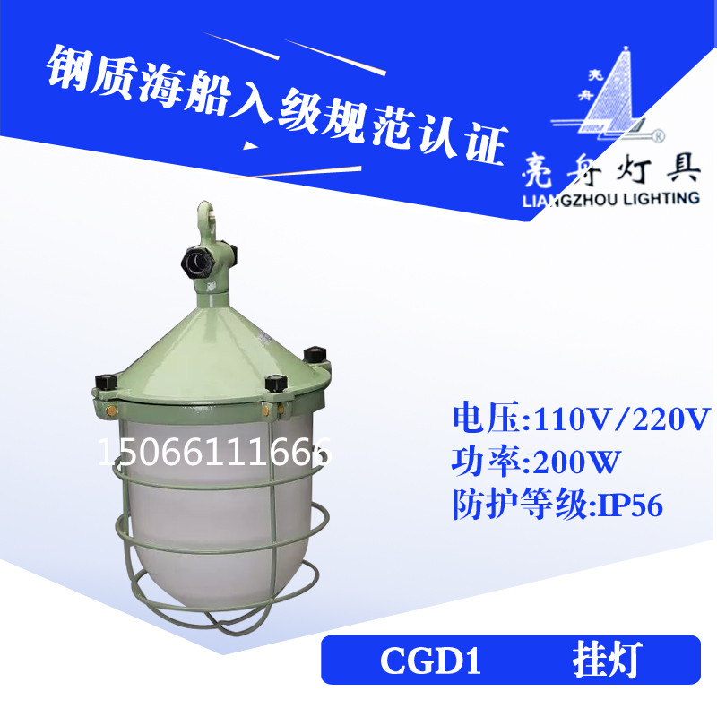 上海亮舟船用水密白炽灯CGD1铸铝大功率挂灯220V200W甲板码头炉灯