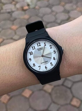 卡西欧手表 宋慧乔同款小黑表女 简约休闲学生手表男 MQ-24/MW-59