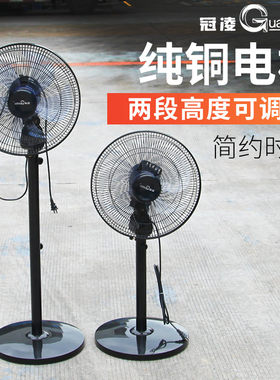 冠凌电风扇立式纯铜简约白色