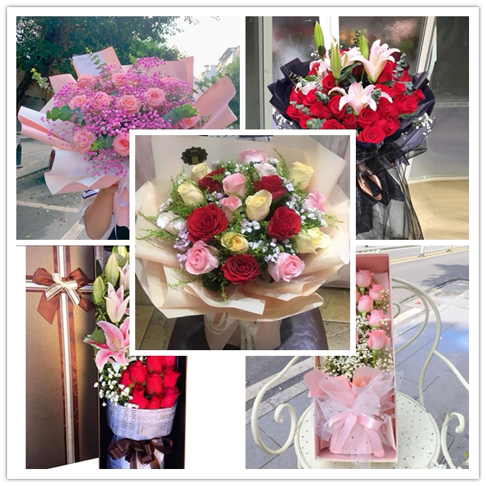 214情人节生日网红款粉玫瑰承德市双桥双滦区同城速递鲜花束配送