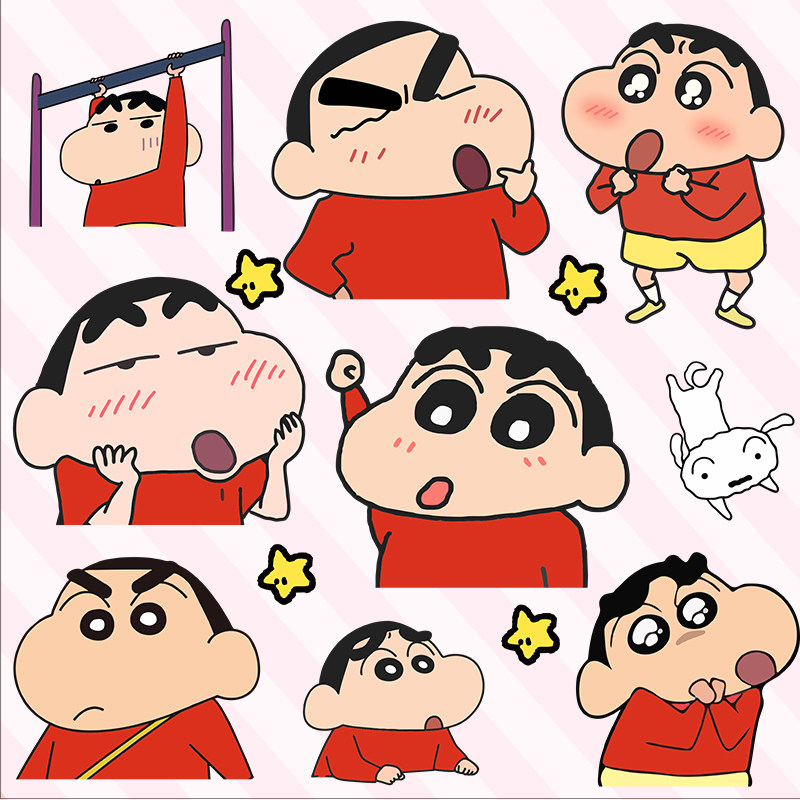 卡通可爱蜡笔小新贴画行李箱摩托车笔记本电脑手机ipad贴纸ins风