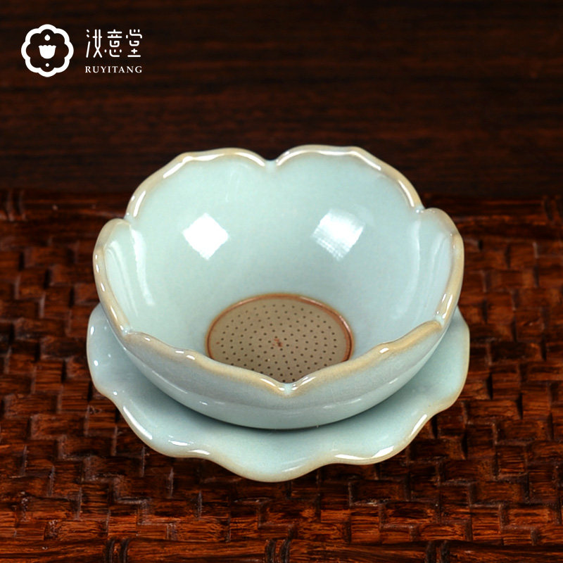 原矿汝窑茶滤陶瓷茶漏功夫茶具配件茶道零配滤茶器茶隔茶叶过滤网
