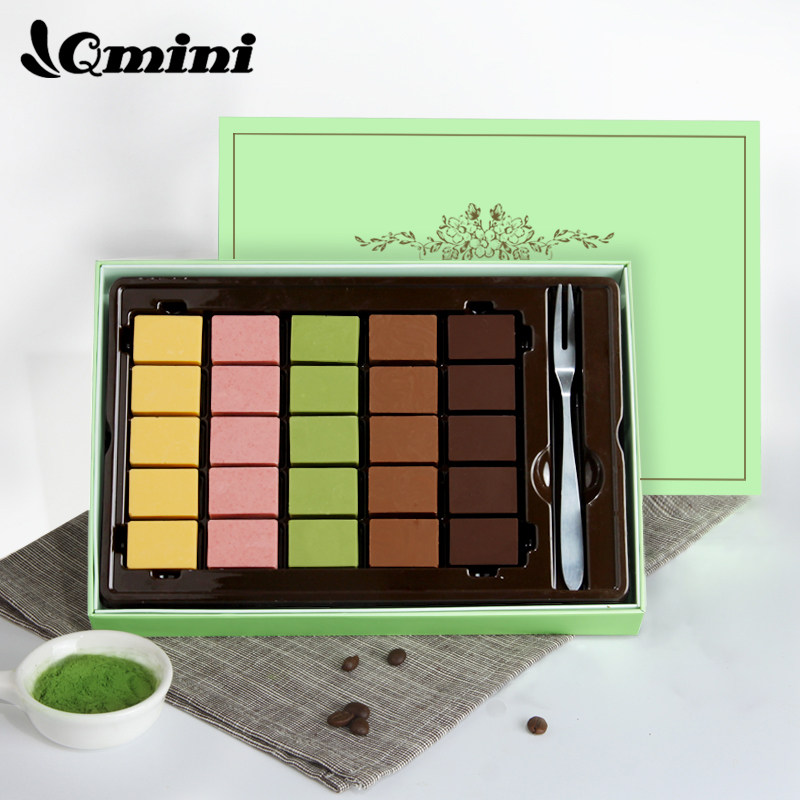 QMINI生巧克力180g礼盒装七夕礼物送女友手工抹茶松露黑巧零食