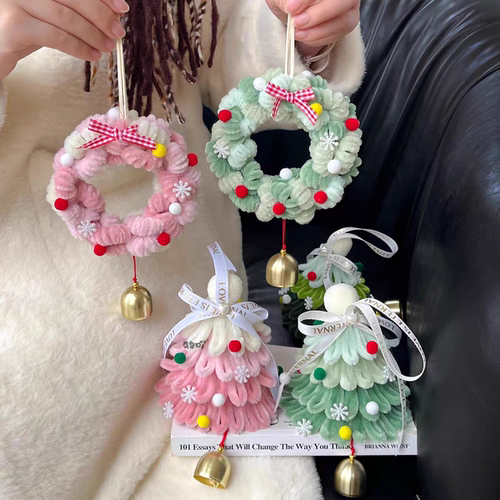 圣诞节编织diy材料包加密扭扭棒制作圣诞花环圣诞树挂件钥匙扣