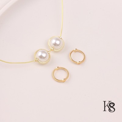 14K18K包金保色包珠圈环