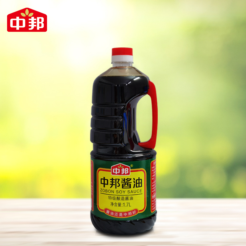 中邦酱油1.7l/罐实惠特级酿造酱油特级酱油炒菜凉拌广东省内包邮