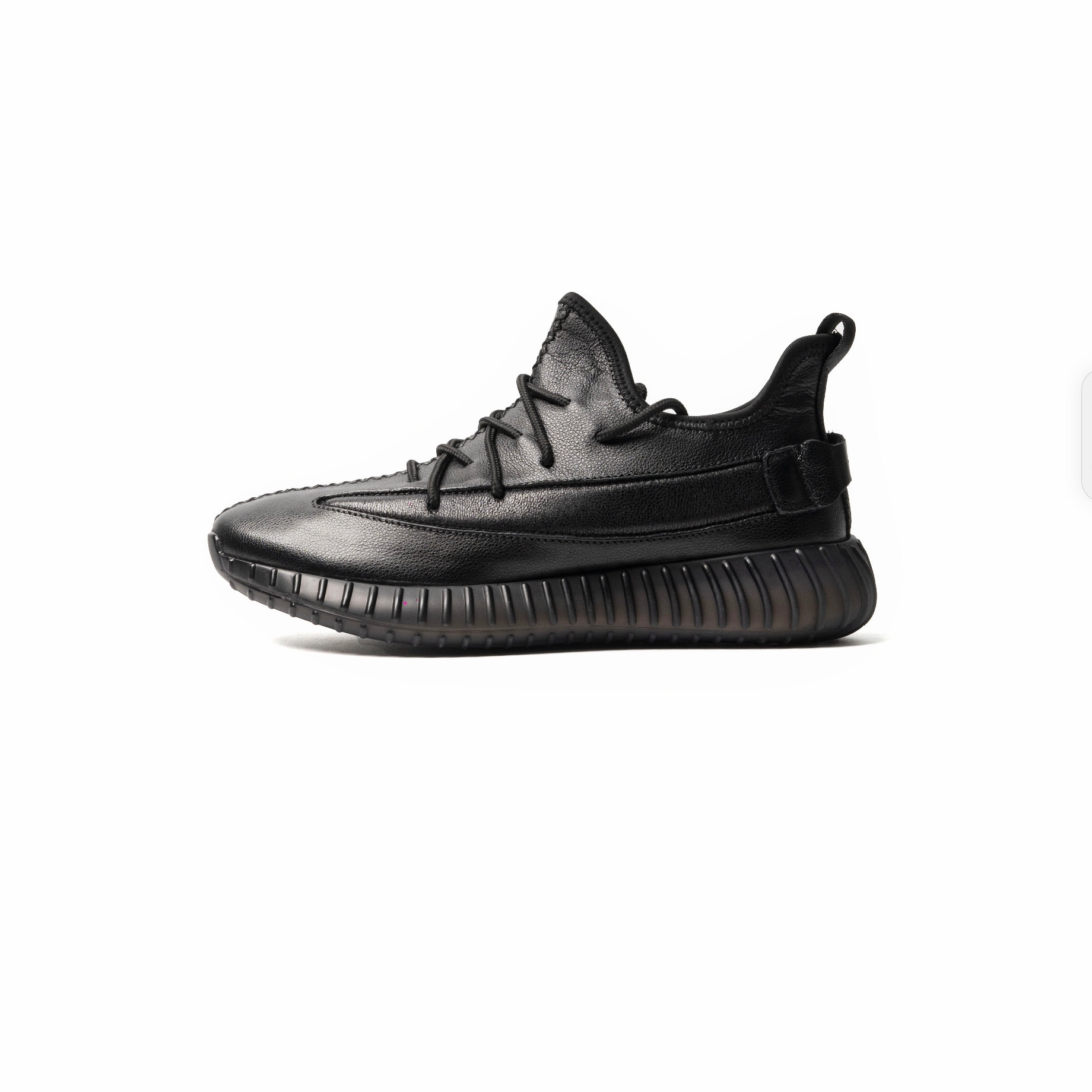 高端系列 真皮休闲风黑色系带运动鞋男女情侣款软底跑步鞋休闲鞋