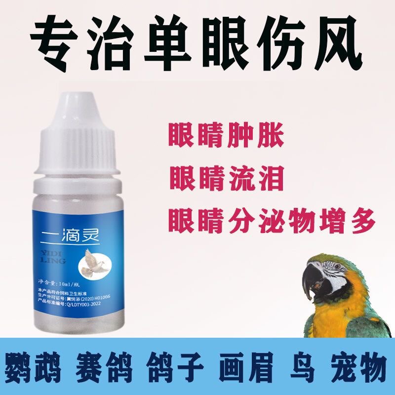 鹦鹉滴眼液一滴灵鸽子单眼伤风眼药水衣原体玄凤虎皮流泪眼睛红肿
