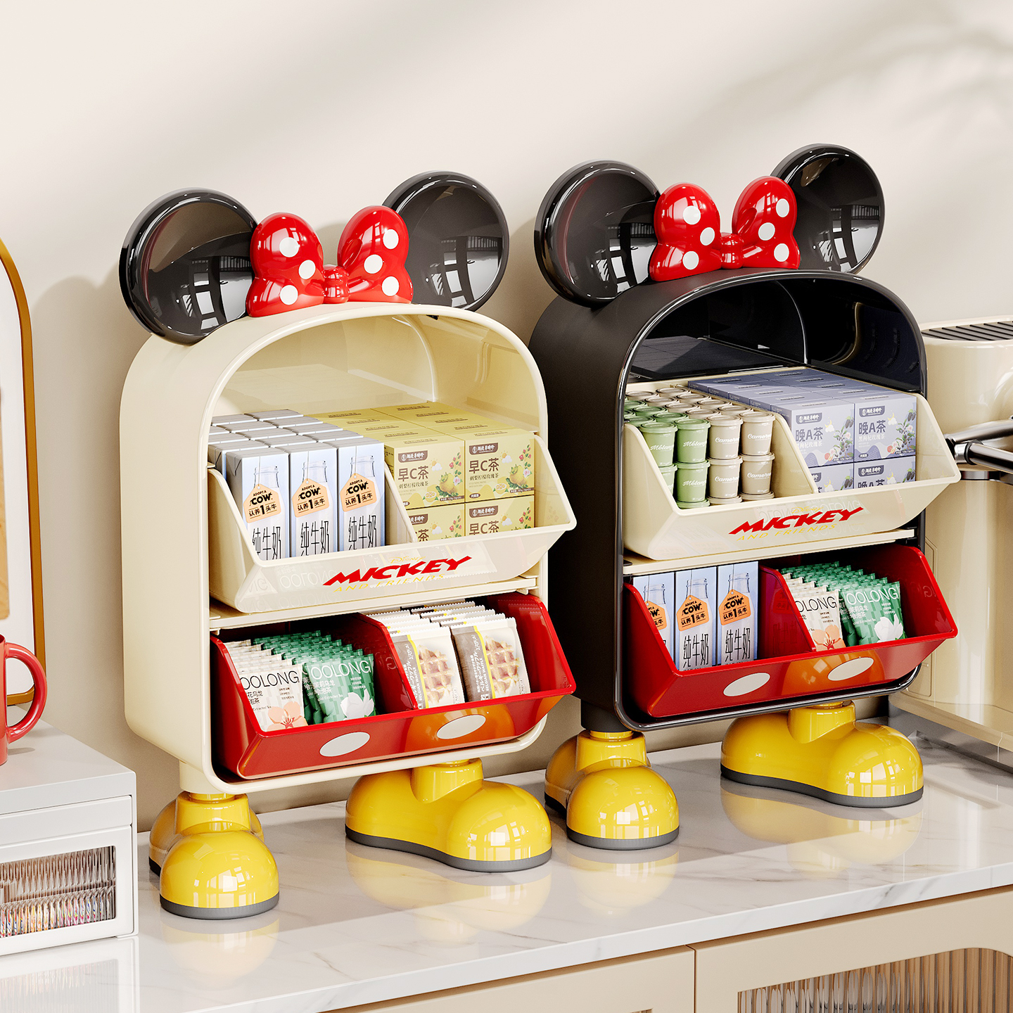 茶包收纳盒咖啡胶囊可爱置物架办公室茶水间吧台零食茶叶整理架子