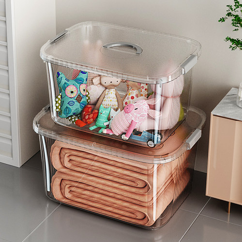 大容量家用客厅透明塑料收纳箱