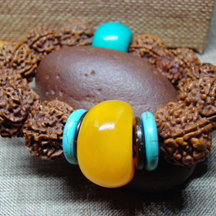 扇形扇面蜜蜡随形饼子鼓珠面包圈金刚星月菩提手串顶珠配珠配饰