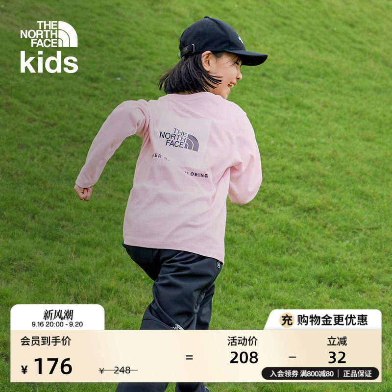 北面儿童纯棉印花长袖T恤图片
