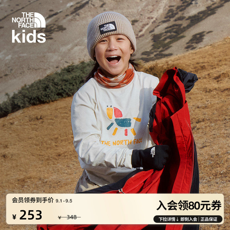 北面马年新款儿童T恤长袖男女童纯棉透气户外TheNorthFace|8DR1图片