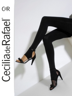 通用黑色天鹅绒感踩脚打底露趾连裤 停产款 四季 80D 袜 西班牙CdR