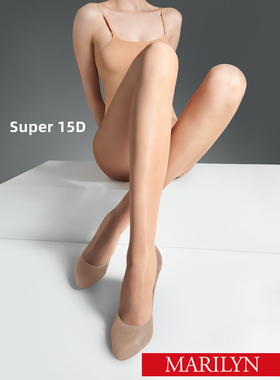 XL波兰Marilyn 纯色 SUPER 15D脚尖加固春夏超薄通勤灰丝感连裤袜