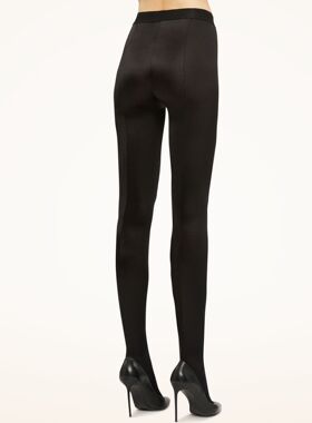 新版到19407Wolford Satin de Luxe 缎感柔滑光泽中缝连裤袜11415