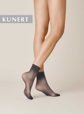 进口丝袜 Kunert Mystique 20D柔软天鹅绒感薄款透明短丝袜 15200