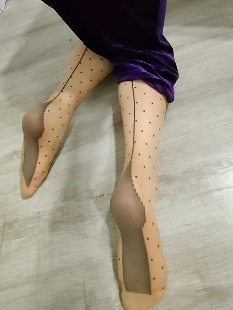 西班牙波点撞色法式连裤袜新品
