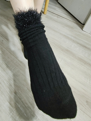 德国羊毛弹力亮丝保暖短袜