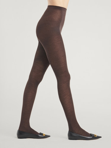 XL 乳白Wolford Merino 200D 冬厚保暖纯色美利奴羊毛连裤袜11310